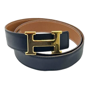 Hermes Constance 32mm Gold H Black Brown Reversible Belt 95cm