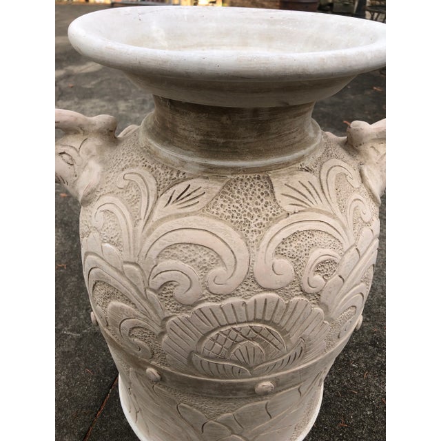 African Mid-Century Large Pottery Vase With Elephants For Sale - Image 3 of 12