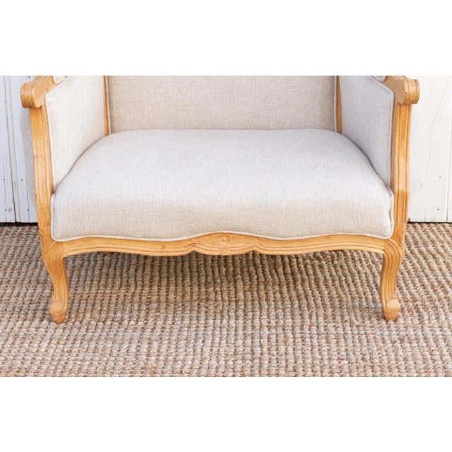 Large Carved Wood Upholstered Canopy Club Chair For Sale - Image 4 of 9