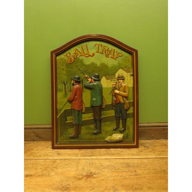 Country Corner Hand Painted Hunting Sign Ball Trap, 1980s For Sale - Image 14 of 14