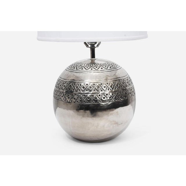 Mid-Century Modern Polished Nickel Lamp by Sarreid Ltd, 1970 For Sale - Image 3 of 6