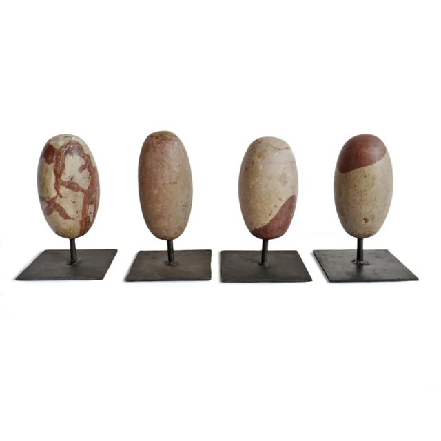 Contemporary Natural Lingam Stone on Stand For Sale - Image 3 of 4