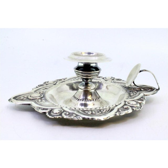 Silver Embossed Paddle with Pearly Frieze Edge For Sale - Image 6 of 8