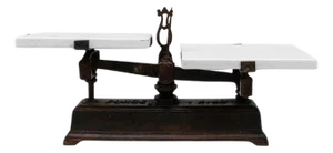 19th Century French Iron & Marble Scale