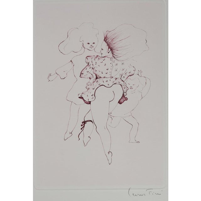 Léonor FINI (1908-1996) The girls' dance Original color engraving Signed in pencil On Vellum 38 x 56 cm (c. 15 x 22...