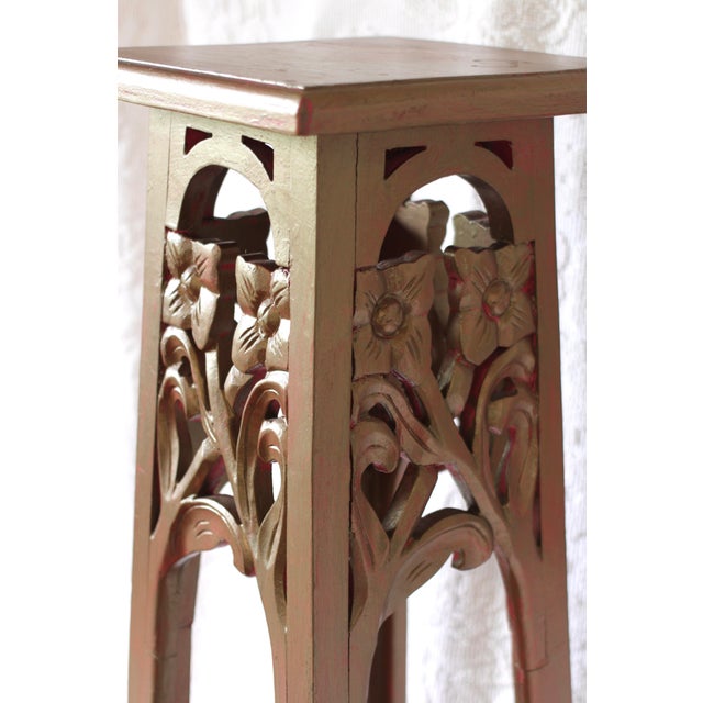 Art Nouveau Gold Carved Wood Plant Stand From the Early 1900s For Sale - Image 4 of 8