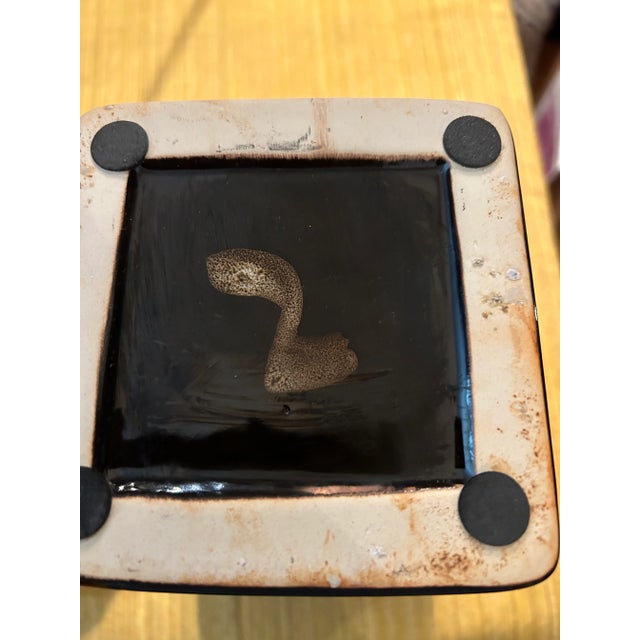 1980s Art Nouveau Style Drip Glazed Vase For Sale - Image 4 of 9