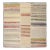 Rug & Kilim’s Patchwork Kilim Square Rug in Polychromatic Stripes For Sale