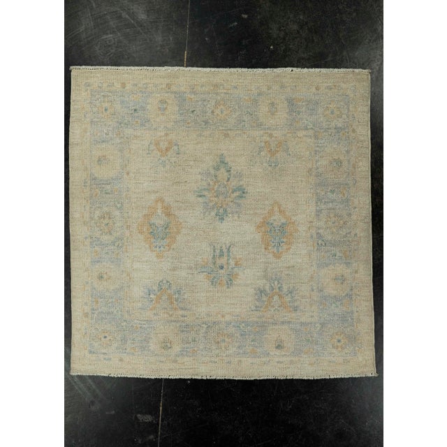Brown Oushak Square Rug 3'2" x 3'2" #21350 For Sale - Image 8 of 8