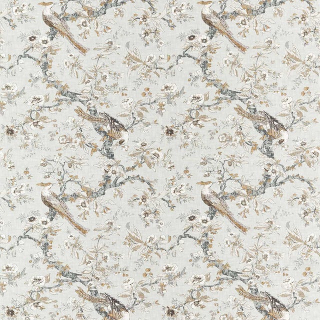 Zoffany Chintz Fabric in Quartz Grey - a Sample For Sale