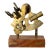 Antique Brass Nautical Sextant on Hardwood Display Stand, Maritime Instrument For Sale