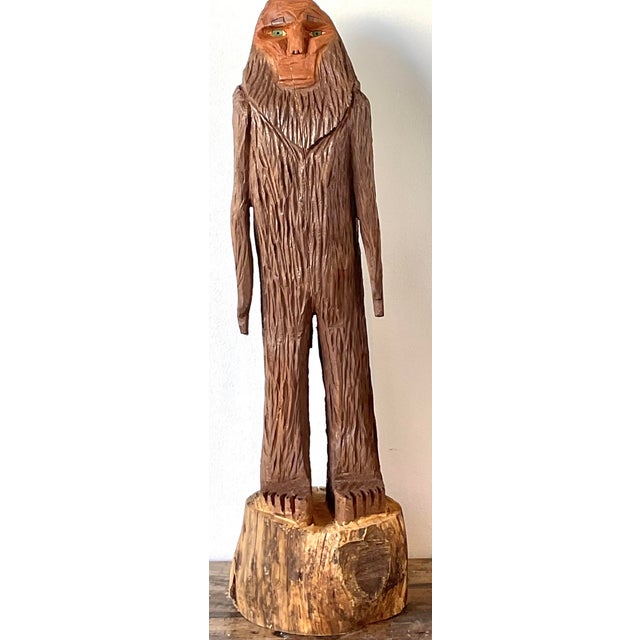 Late 20th Century Vintage Hand Carved Figure For Sale - Image 5 of 12