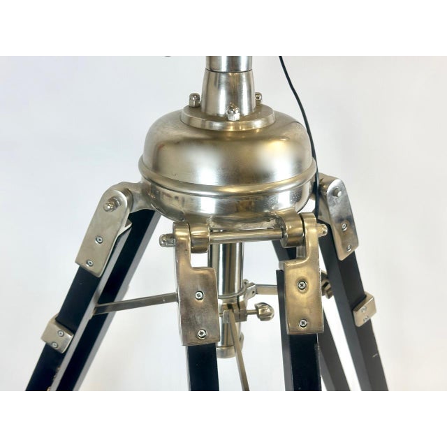 Large Vintage Tripod Aluminum Nickled Floor Lamp, 1980s For Sale - Image 17 of 18