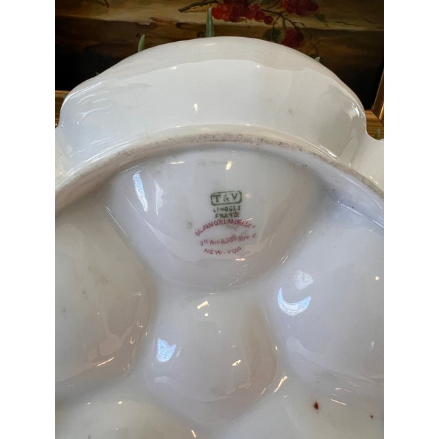 Antique Limoges Porcelain Oyster Plate With Gold Gilt Details For Sale - Image 15 of 16