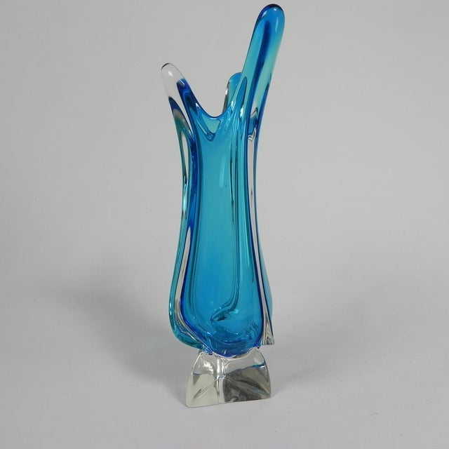 Glass Vintage Glass Vase from Val St. Lambert, 1950s For Sale - Image 7 of 15