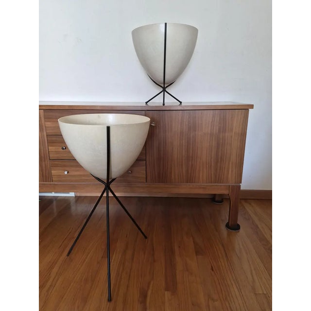 1950s Kimball Fiberglass Bullet Planters - Large and Small Set of Two For Sale - Image 11 of 13