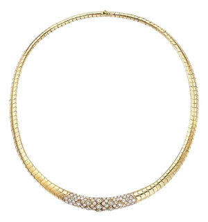 Van Cleef & Arpels 18 Kt Yellow Gold and 5.6 Ct Diamond Collar/Choker Necklace