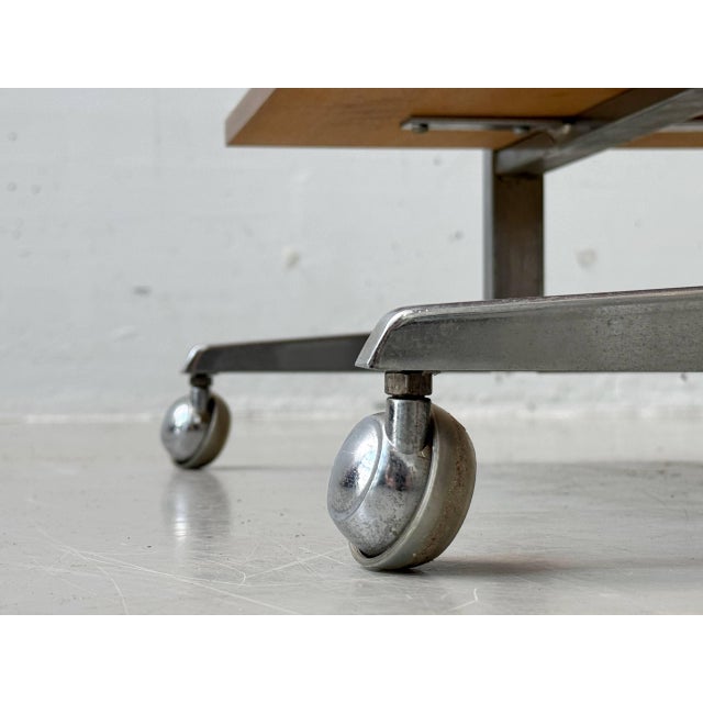Height-Adjustable Side Table on Casters, 1960s For Sale - Image 5 of 16