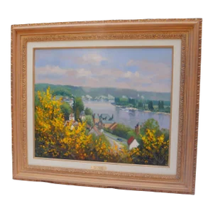Annie Puybareau Oil Painting "Duclair Au Printemps"