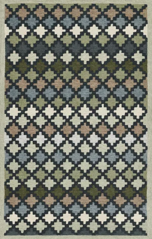 Erin Gates by Momeni Abbot Blue & Green Swedish Geo Wool Rug 2' X 3'