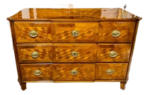 19th Century Italian Inlaid Walnut Commode