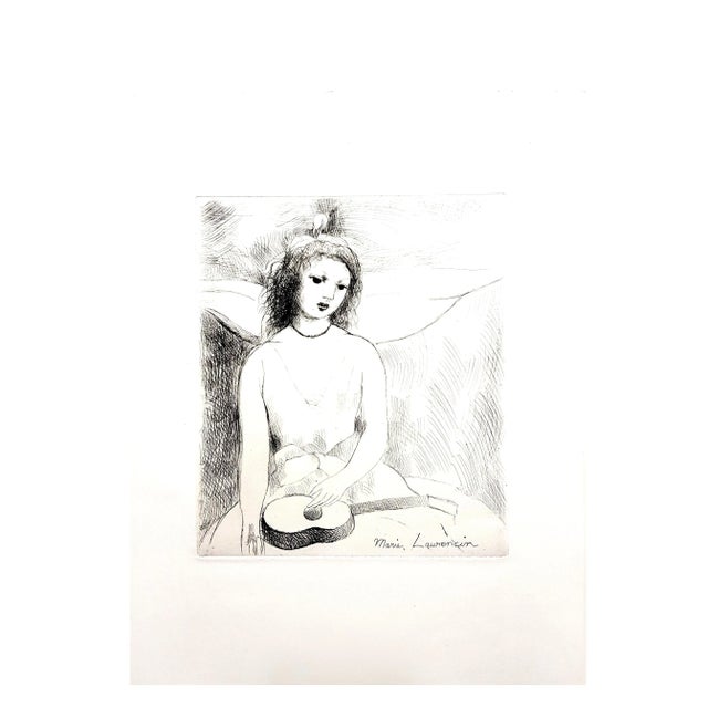 Gray Marie Laurencin - Woman Angel - Original Etching 1946 For Sale - Image 8 of 9