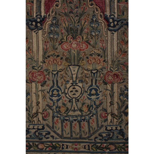 Textile Antique Italian Tapestry in Green and Red With Floral Patterns, From Rug & Kilim For Sale - Image 7 of 8