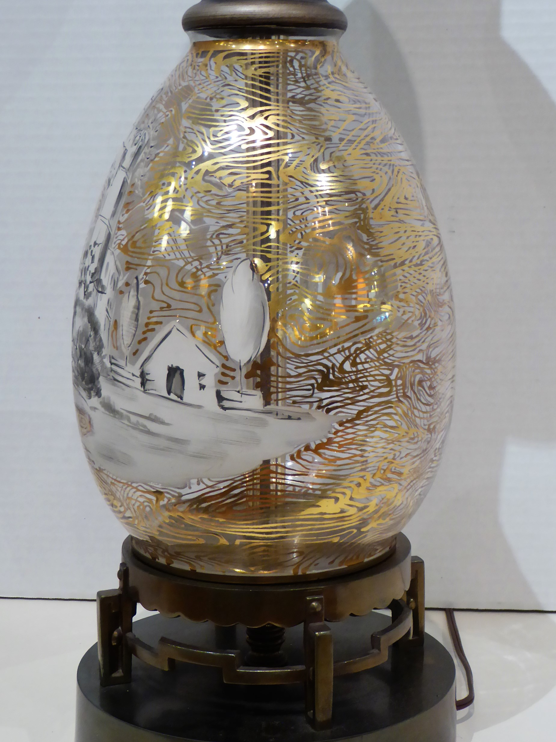 vintage hand painted table lamps
