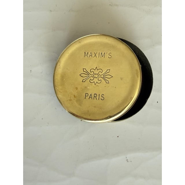 Brass Maxim's Paris Restaurant Brass Round Lidded Box For Sale - Image 8 of 8