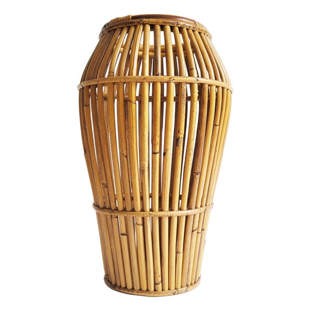Mid-Century Modern Italian Bamboo Umbrella Stand by Franco Albini, 1960s For Sale