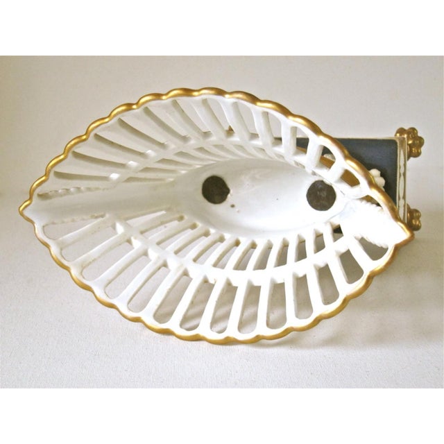 Antique Early 19th Century French Empire Paris Porcelain Corbeille or Basket With Lion Paw Feet Circa 1820 For Sale - Image 12 of 14