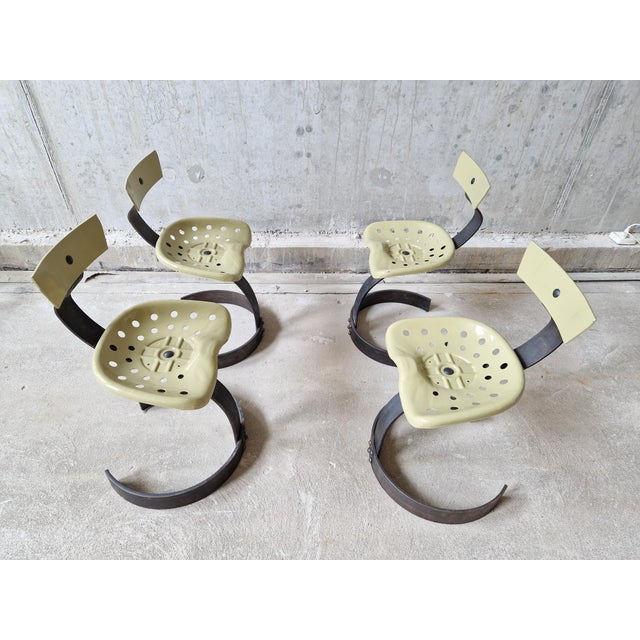 Postmodern Metal Tractor Seat Chairs, 1990, Set of 4 For Sale - Image 15 of 15
