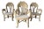 Vintage Boho Chic Coastal Rattan & Leather-Wrapped Dining Chairs – Set of 4 For Sale
