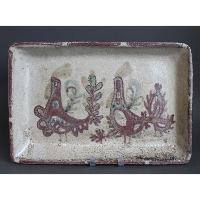 Mid-Century French Ceramic Tray by Gustave Reynaud for Le Mûrier, 1960s For Sale - Image 13 of 13