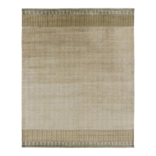 Contemporary Art Deco Style Geometric Beige Wool Rug by Rug & Kilim, India For Sale