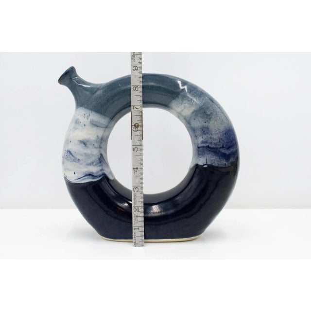 Vintage 1990s Handmade Donut Tube Pitcher For Sale - Image 12 of 13