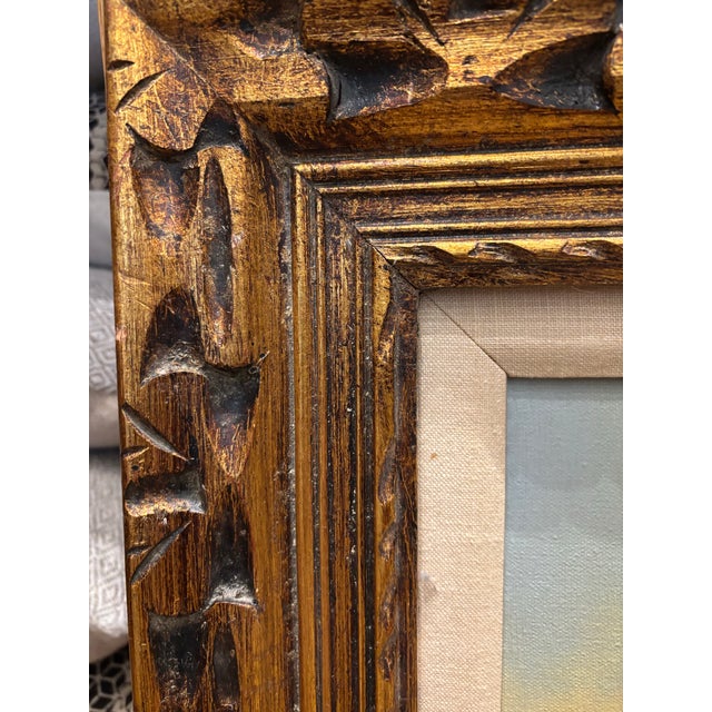 Forest Green Vintage Oil on Canvas Original Landscape Painting For Sale - Image 8 of 9