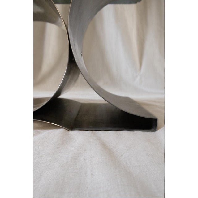 Modern Steel and Smoked Glass Coffee Table by Franco Costalonga for Mimo Leone & Co., 1970s For Sale - Image 3 of 7