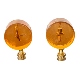 1950s Mid Century Lucite Lamp Finials - a Pair