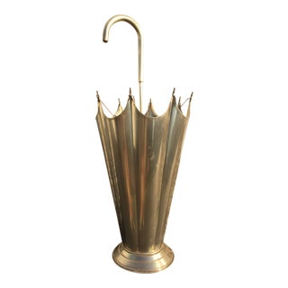 Mid-Century Brass Umbrella Shaped Stand For Sale