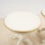Pair of white lacquered wooden tables with golden details height: 53 diameter: 50 additional information style: antique...