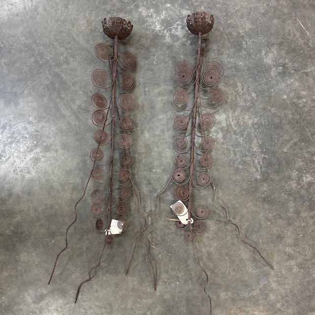 Pair of Mid 20th Century Sculptural Wall Candlesticks For Sale - Image 4 of 12