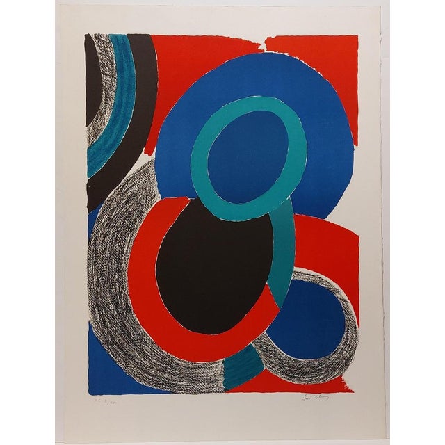 Modern Sonia Delaunay, Night Flight, 1970, Lithograph For Sale - Image 3 of 8