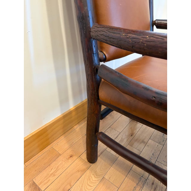 Late 20th Century Pair of 2 Attributed to Old Hickory Furniture Co. Arm Chairs For Sale In Boston - Image 6 of 9