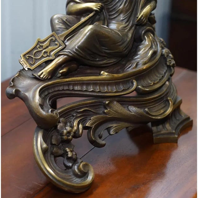 Early Louis XVI French Bronze Chenets after Bouhon Fres, Paris, Set of 2 For Sale - Image 15 of 18