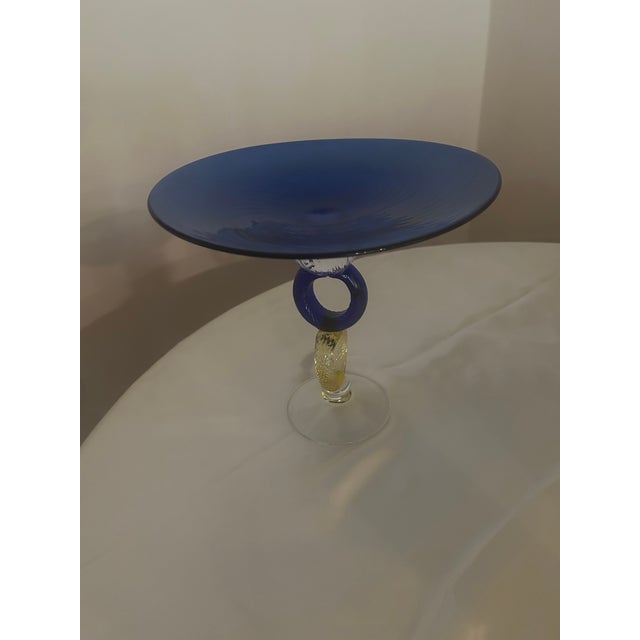 Architectural Cobalt Blue Studio Art Glass Centerpiece 1980-1990 For Sale In Los Angeles - Image 6 of 8