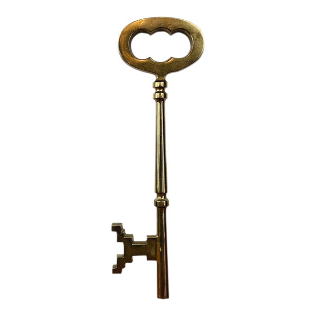 Vintage 12" Brass Skeleton Key For Sale