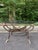 Vintage Neoclassical Style Iron & Brass Coffee Table With Glass Top For Sale - Image 4 of 5