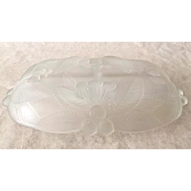 I have several pieces of this frosted ware starting with this cherry blossom designed divided server. Perfect for crudity...