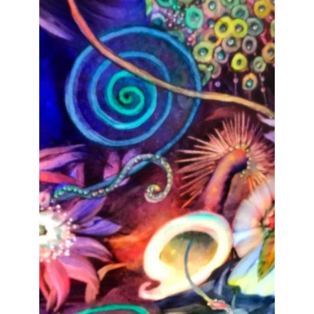 Glass Signed Original Ulla Darni Illuminating Flat Glass Painting "Han and Hanini" For Sale - Image 7 of 11